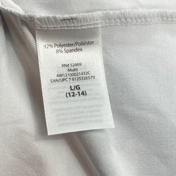 Old Navy Girls Orange and  White Stripe Tank Top Size L (12-14)Sleeveless - Picture 5 of 9